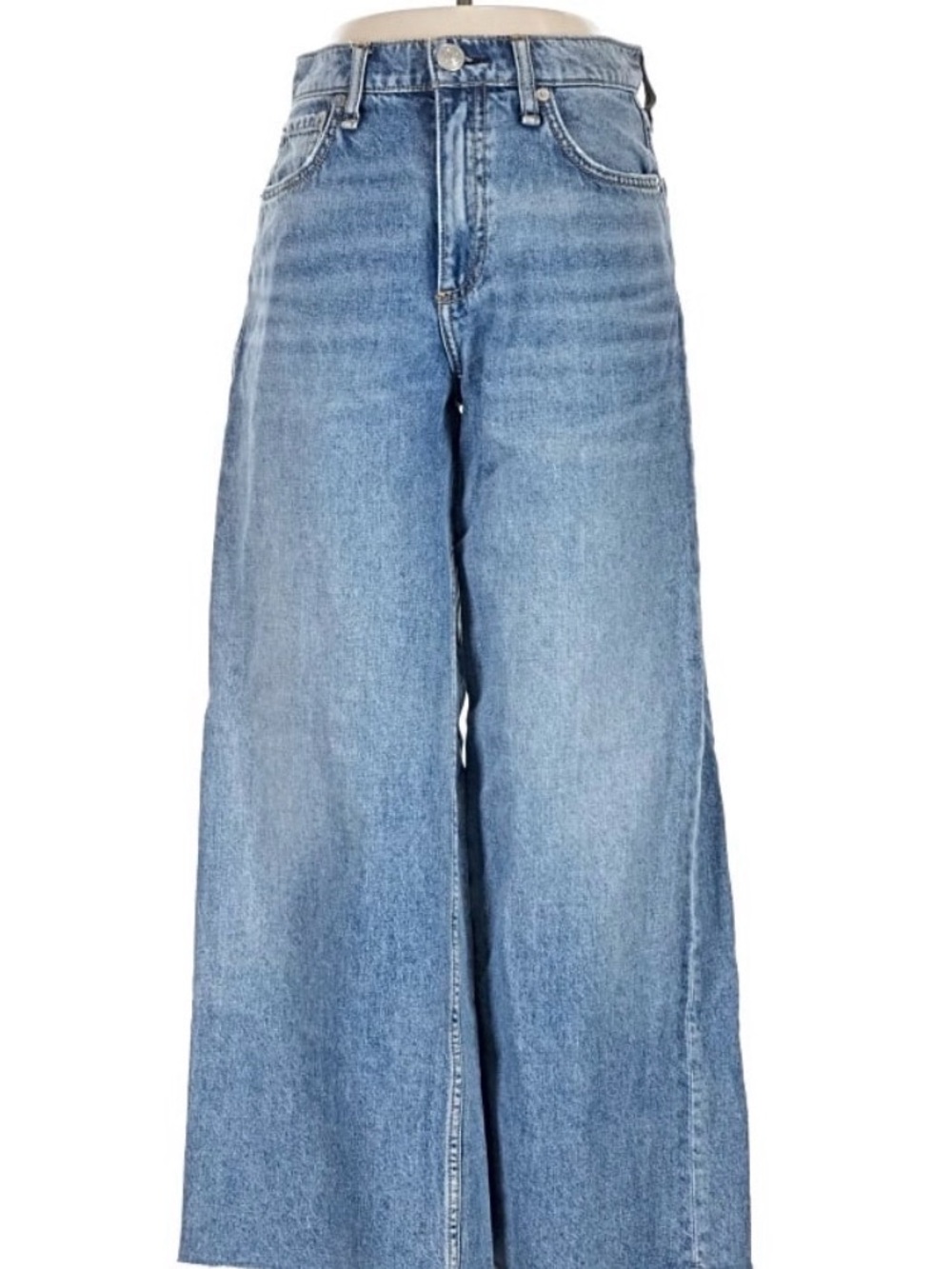Rag and bone Wide Leg High-Rise Women's Jeans - Light Blue